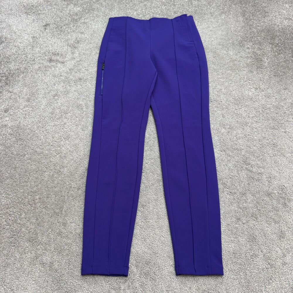 Athleta Delancey Pintuck Tight Stretch Ankle Pants Womens 8 Purple Indigo NWOT